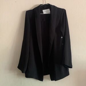Aritzia Babaton New Power Black Slim Open Front Crepe Blazer Size XS